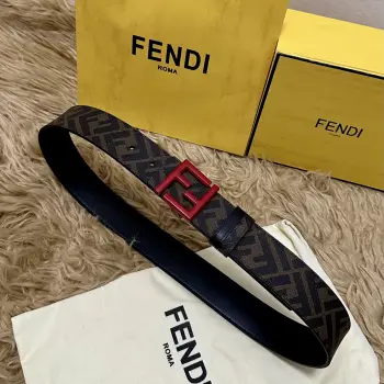 Cuoio Romano 4.0CM Reversible Belt with Double Loop for Men Replica Fendi Mens Belts