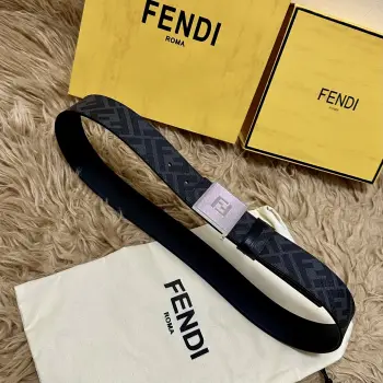 Cuoio Romano 4.0CM Reversible Belt with Double Loop for Men Replica Fendi Mens Belts