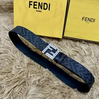 Cuoio Romano 4.0CM Reversible Belt with Double Loop for Men Replica Fendi Mens Belts