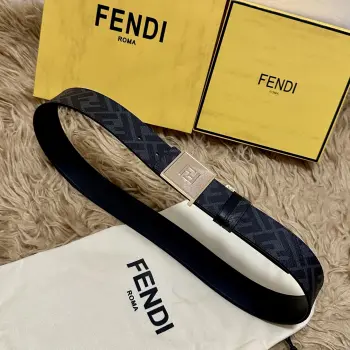 Cuoio Romano 4.0CM Reversible Belt with Double Loop for Men Replica Fendi Mens Belts