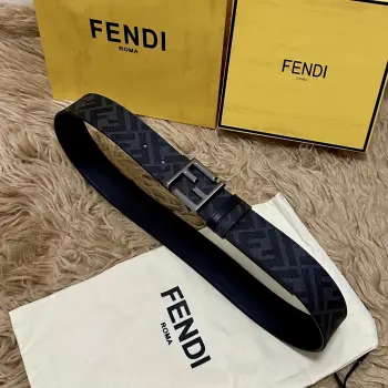 Cuoio Romano 4.0CM Reversible Belt with Double Loop for Men Replica Fendi Mens Belts