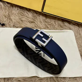 Cuoio Romano 4.0CM Reversible Belt with Double Loop for Men Replica Fendi Mens Belts