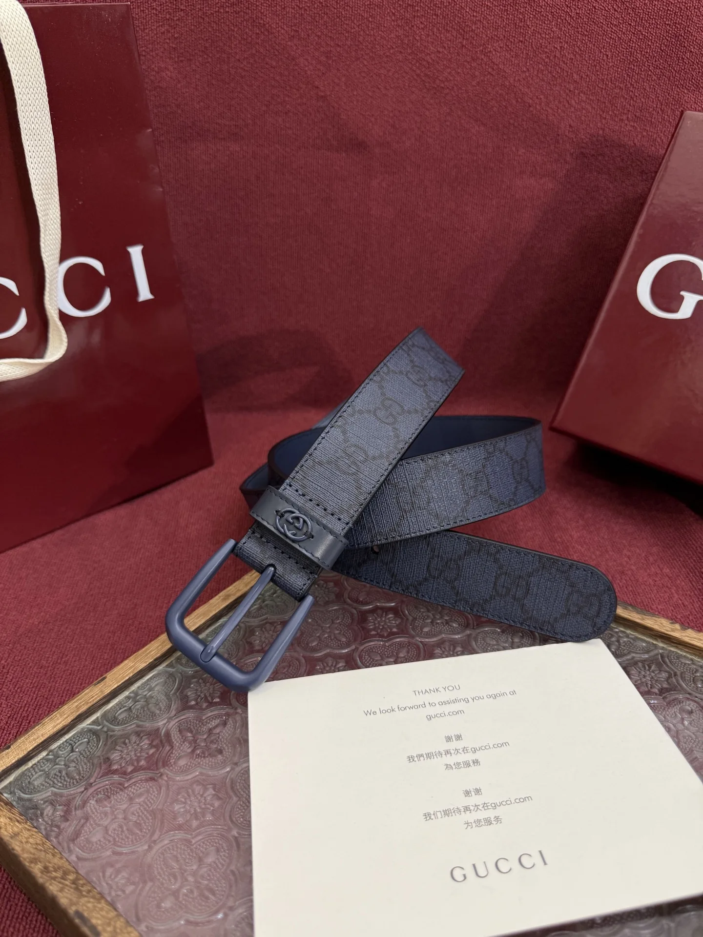 Gucci 673921 FABY3 8442 Men s Belt, Width 3.5cm