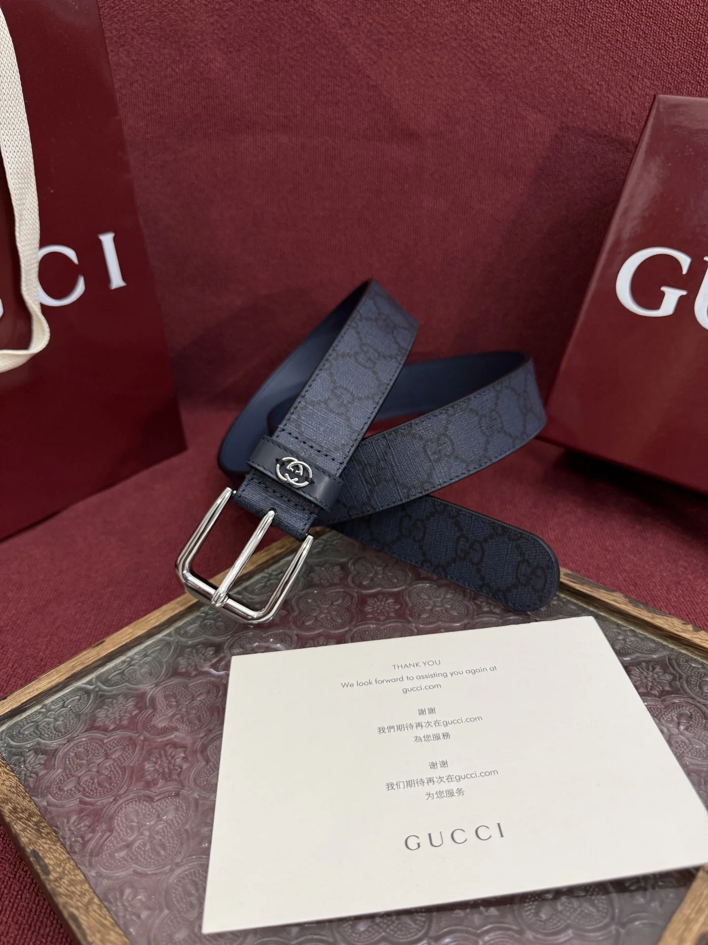 Gucci 673921 FABY3 8442 Men s Belt, Width 3.5cm
