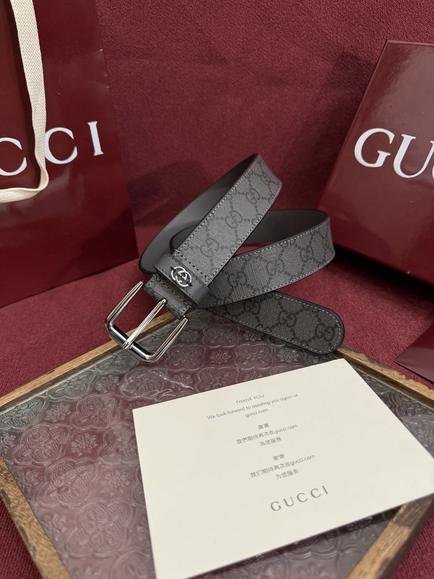 Gucci 673921 FABY3 1244 Men s Belt, Width 3.5cm