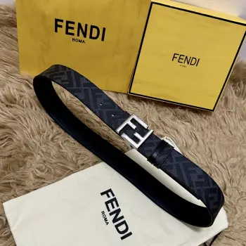Cuoio Romano 4.0CM Reversible Belt with Double Loop for Men Replica Fendi Mens Belts
