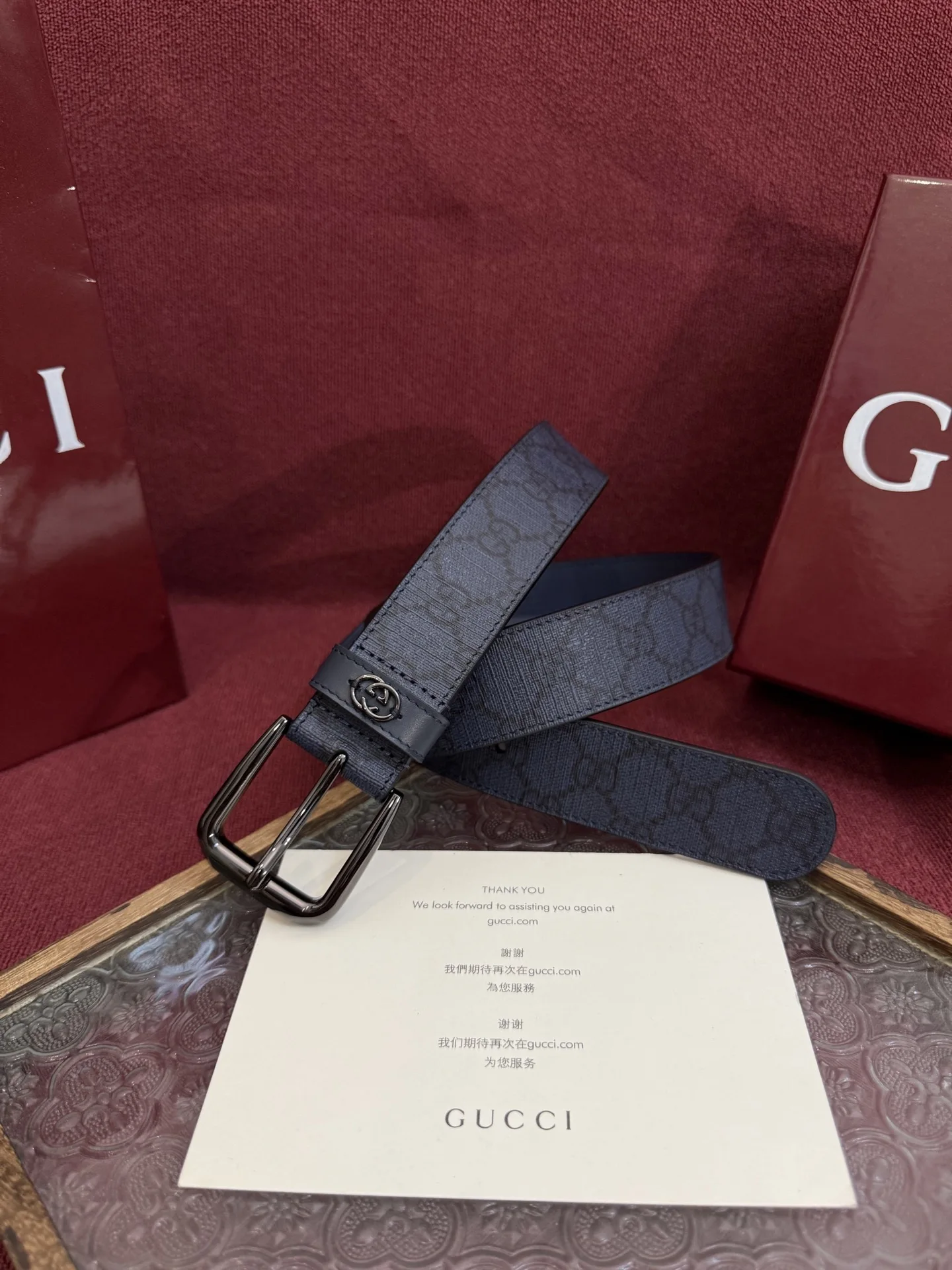 Gucci 673921 FABY3 8442 Men s Belt, Width 3.5cm