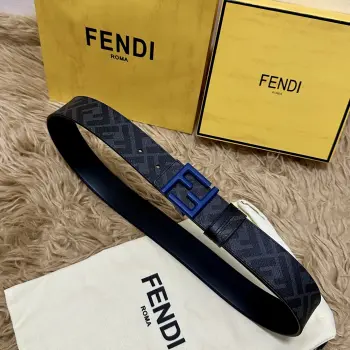 Cuoio Romano 4.0CM Reversible Belt with Double Loop for Men Replica Fendi Mens Belts