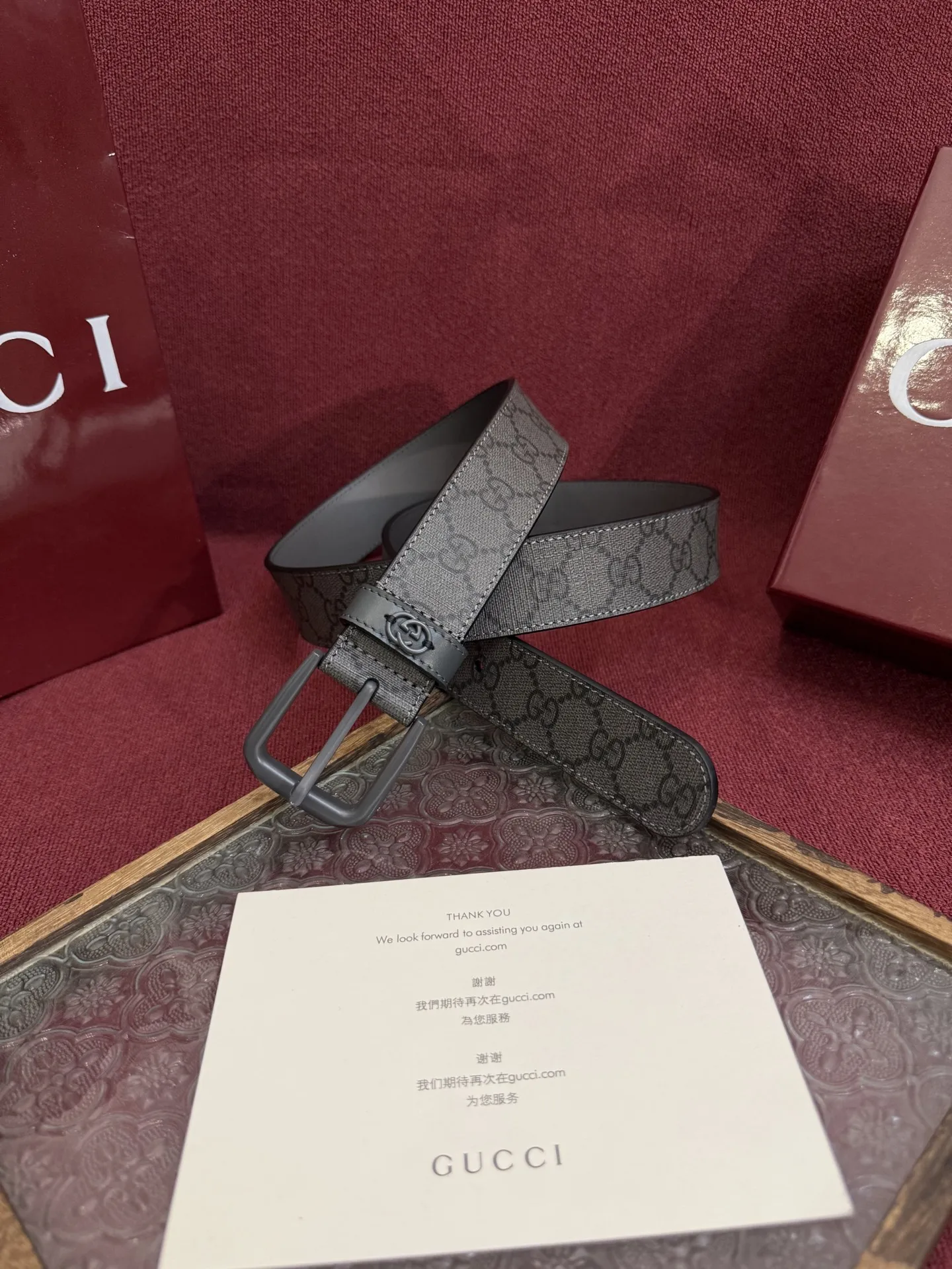 Gucci 673921 FABY3 1244 Men s Belt, Width 3.5cm