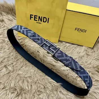 3.5CM FF motif men s classic leather belt Replica Fendi Mens Belts
