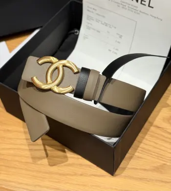 Women s reversible leather belt 3.0cm Replica Chanel Womens Belts