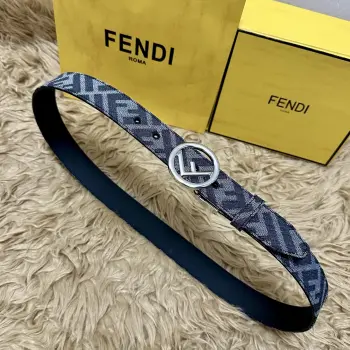 3.5CM FF motif men s classic leather belt Replica Fendi Mens Belts