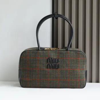 5bb163 Canvas Bowling Briefcase Women s Tote Bag Replica MIU MIU womens bags