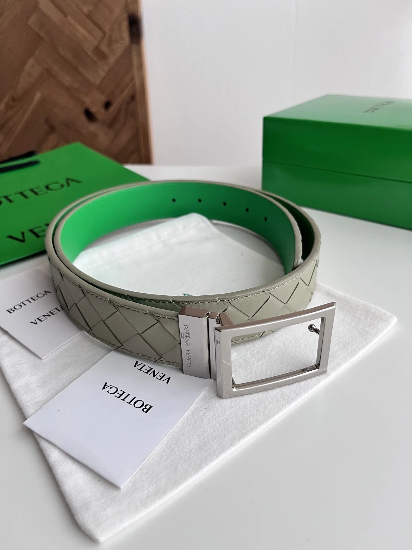 Bottega Veneta Width 35MM 2025 intreccio large woven pattern new men s woven belt