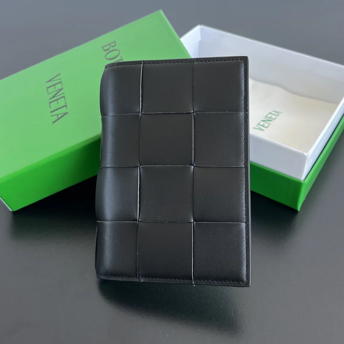 Bottega Veneta 777046 Lambskin Cassette Passport Holder