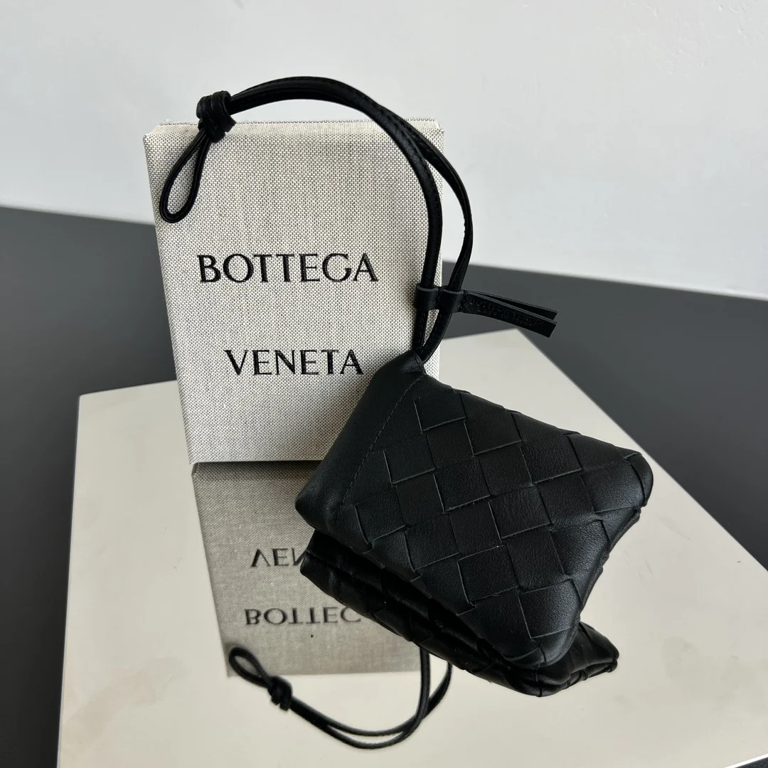 Bottega Veneta Woven Card Holder Charm Coin Purse