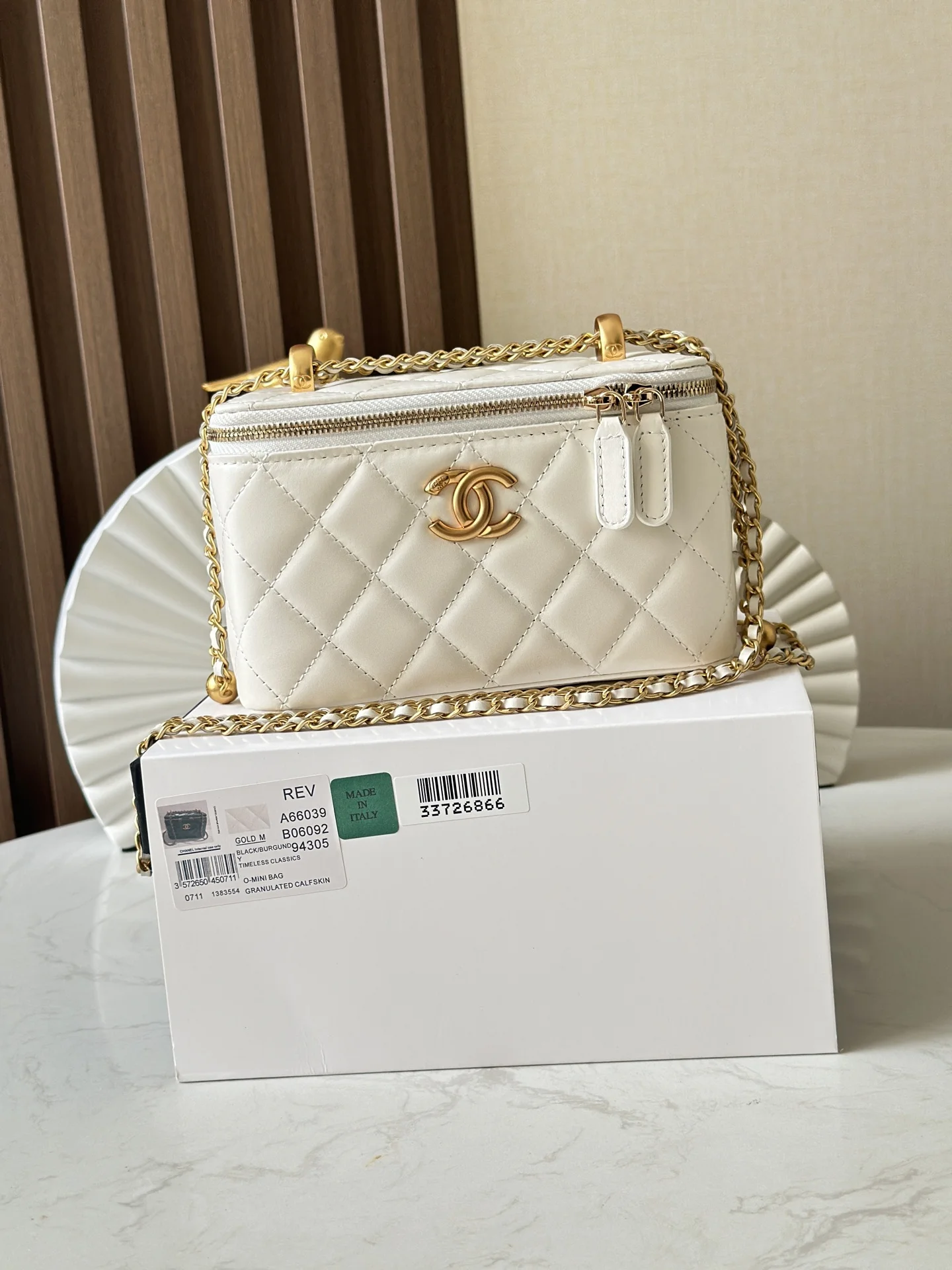 Chanel 66039 24C Double Gold Ball Box Vanity Case Crossbody Bag