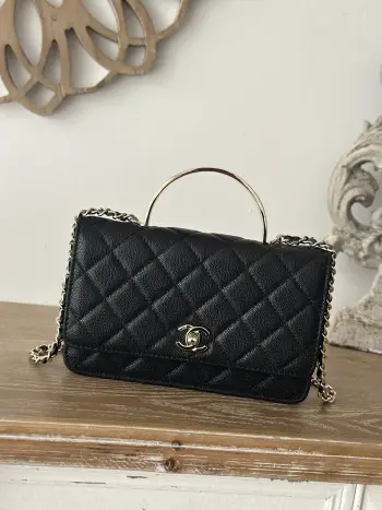 66008 New Enamel Buckle Handle Stewardess Bag Handbag Crossbody Bag Replica Chanel womens bags