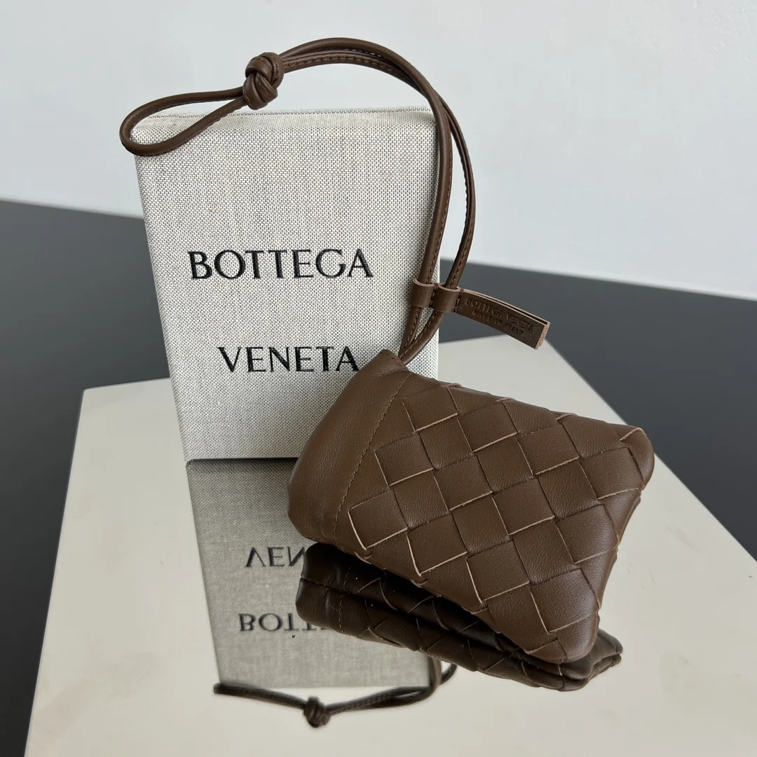 Bottega Veneta Woven Card Holder Charm Coin Purse