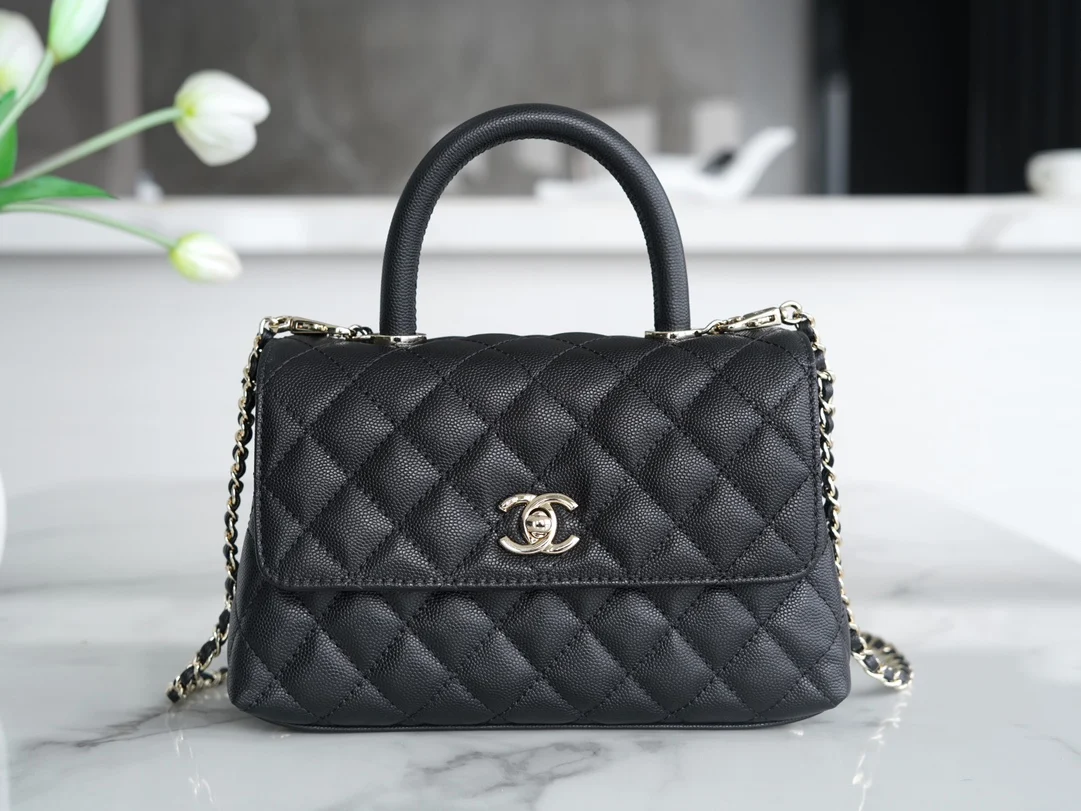 Chanel Coco Handle Small Handbag with New Calfskin Handle