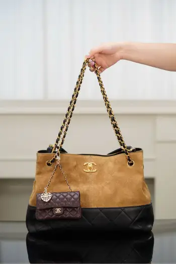 25A Metiers d Art Suede Shopping Bag Small Women s Shoulder Bag Replica Chanel womens bags