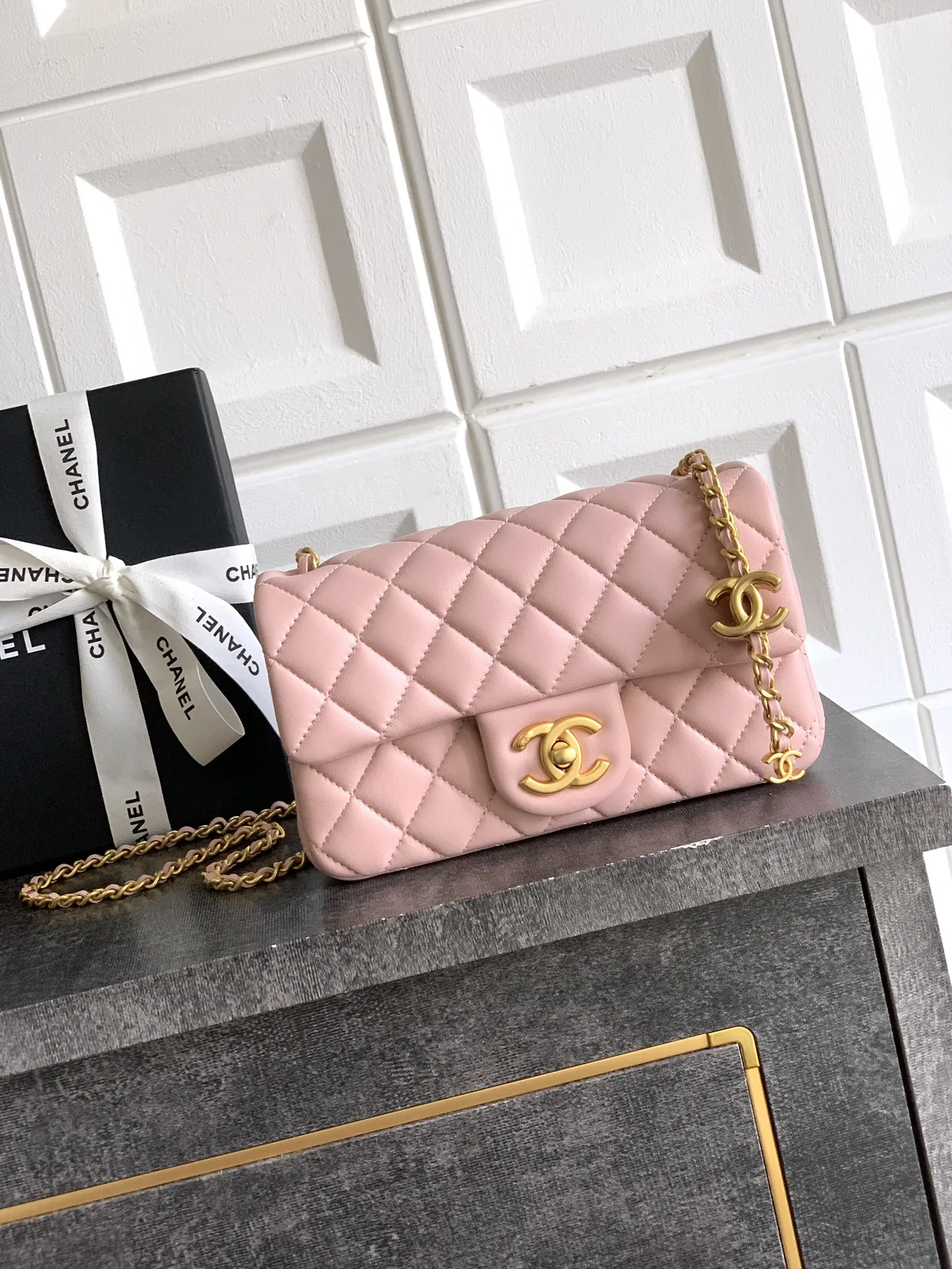 Chanel 25B CF Double C Adjustable Buckle Square Vanity 20cm Women s Crossbody Bag