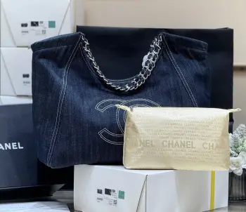 Vintega Denim Tote Bag Women s Shoulder Bag Replica Chanel womens bags