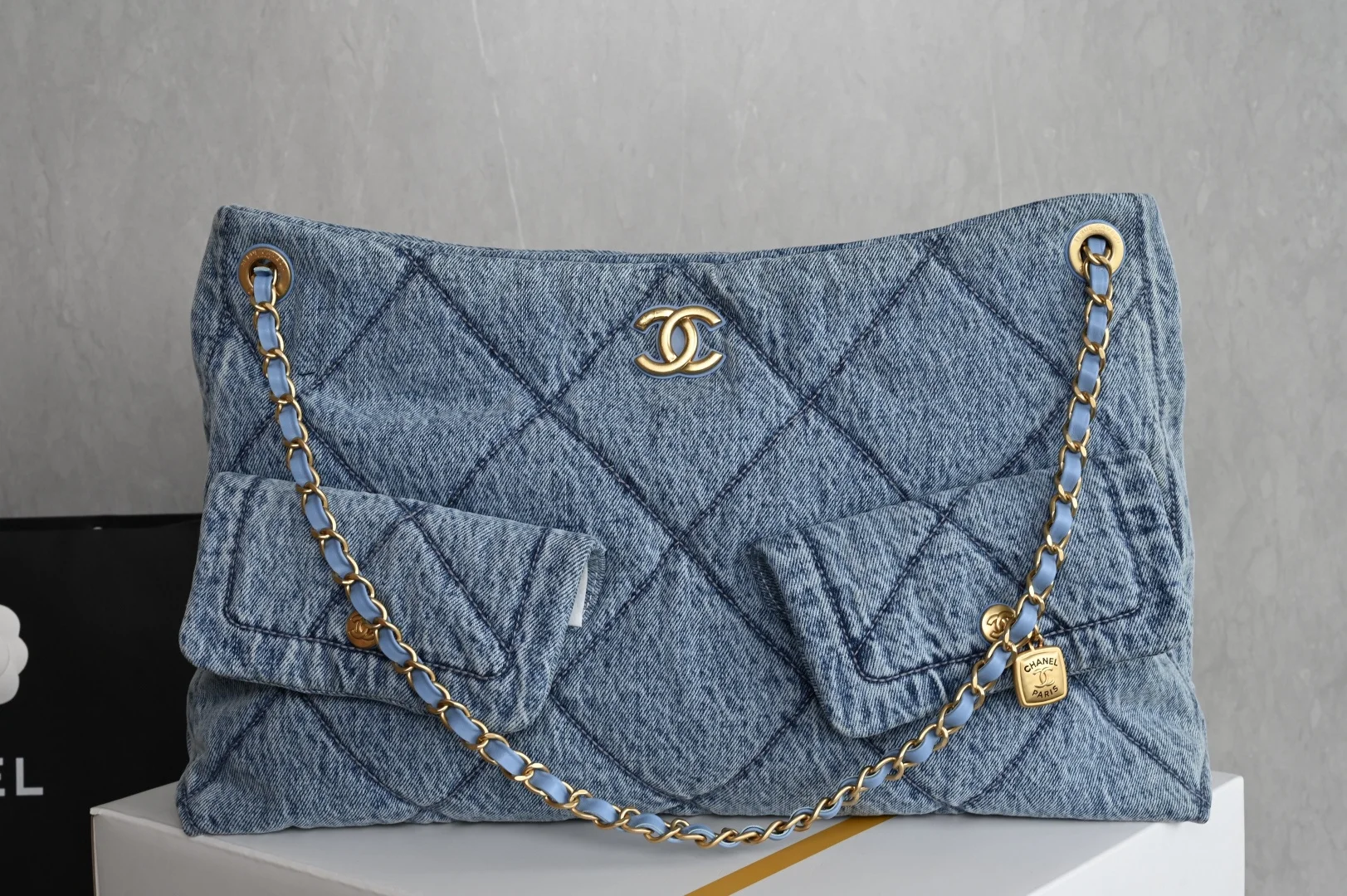 Chanel 5740 25k Double Pocket Hobo Crossbody Bag