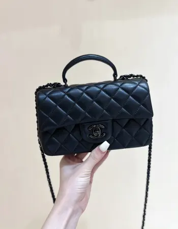AS2431 CF Mini Handle 23K Women s Top Handle Flap Bag Replica Chanel womens bags