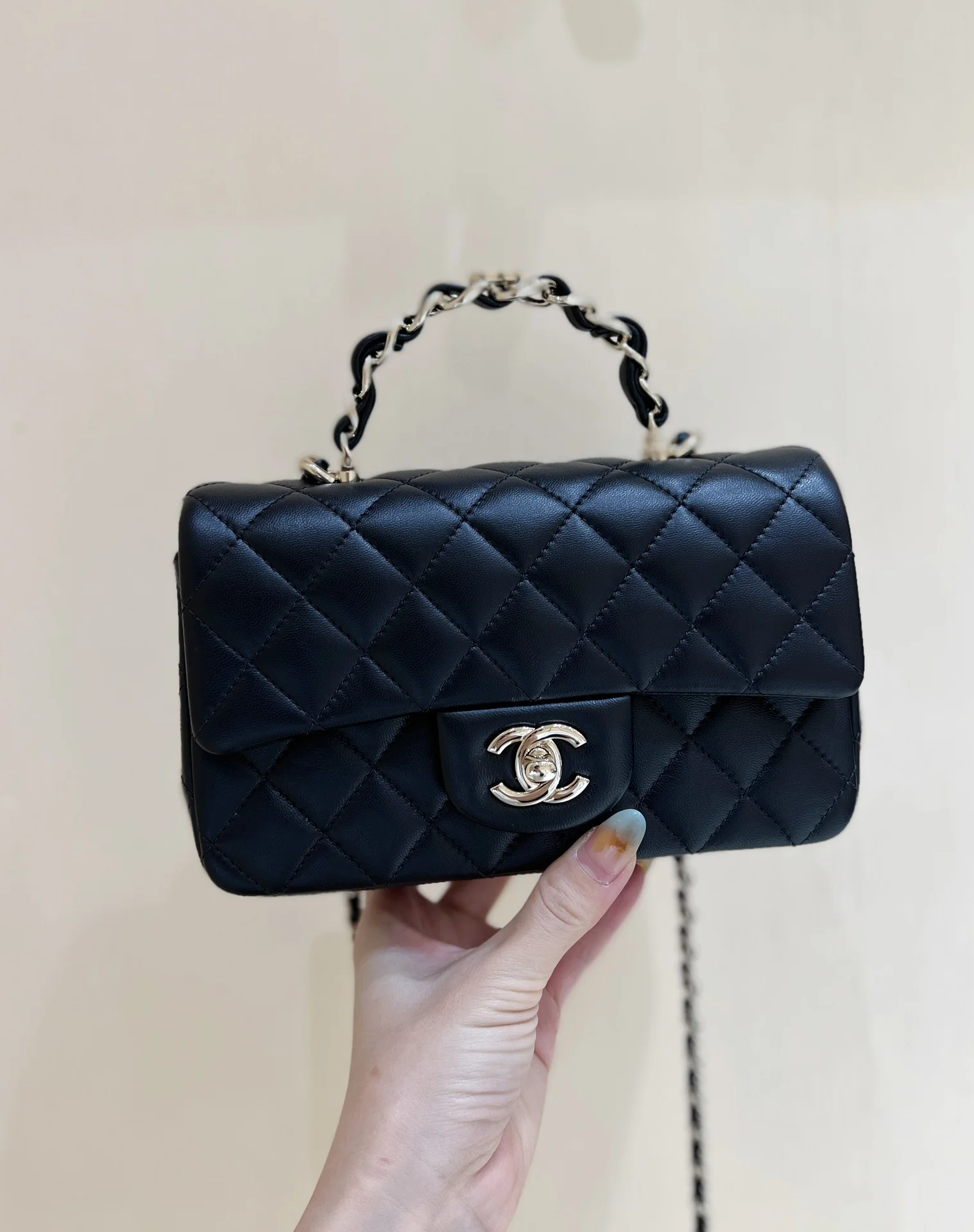 Chanel AS2431 CF Mini Handle 23K Women s Top Handle Flap Bag Chanel AS2431 CF Mini Handle 23K Women s Top Handle Flap Bag