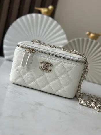66033 25 Chain Box Vanity Case Women s Top Handle Crossbody Bag Replica Chanel womens bags