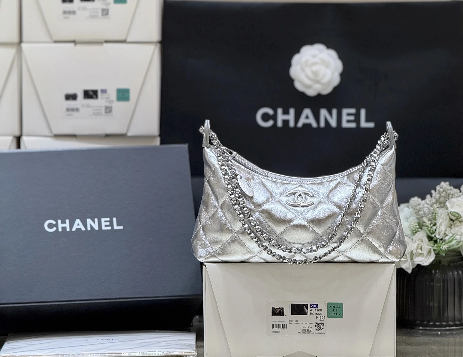 Chanel AS5528 25S hobo dumpling bag women s shoulder backpack