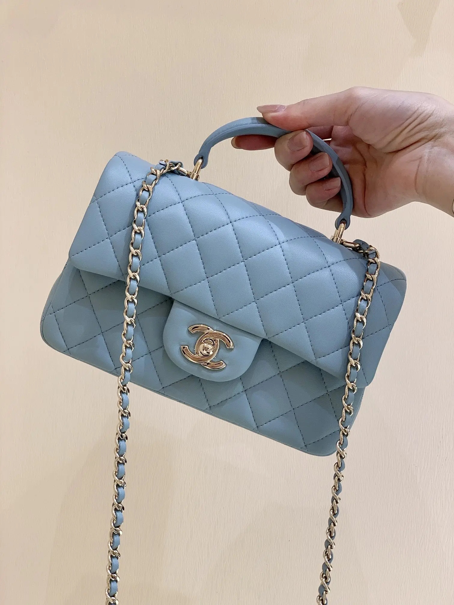 Chanel AS2431 CF Mini Handle 23K Women s Top Handle Flap Bag Chanel AS2431 CF Mini Handle 23K Women s Top Handle Flap Bag