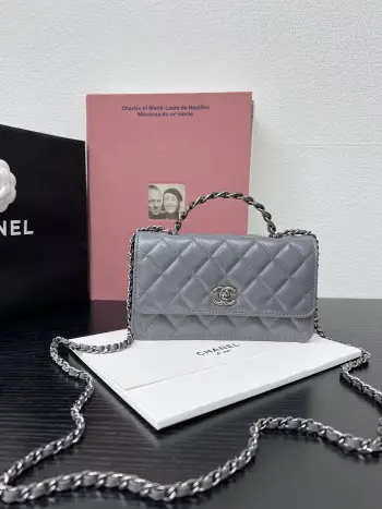 AP3566 Ladies  Top Handle Crossbody Bag with Rhinestone Handle Replica Chanel womens bags