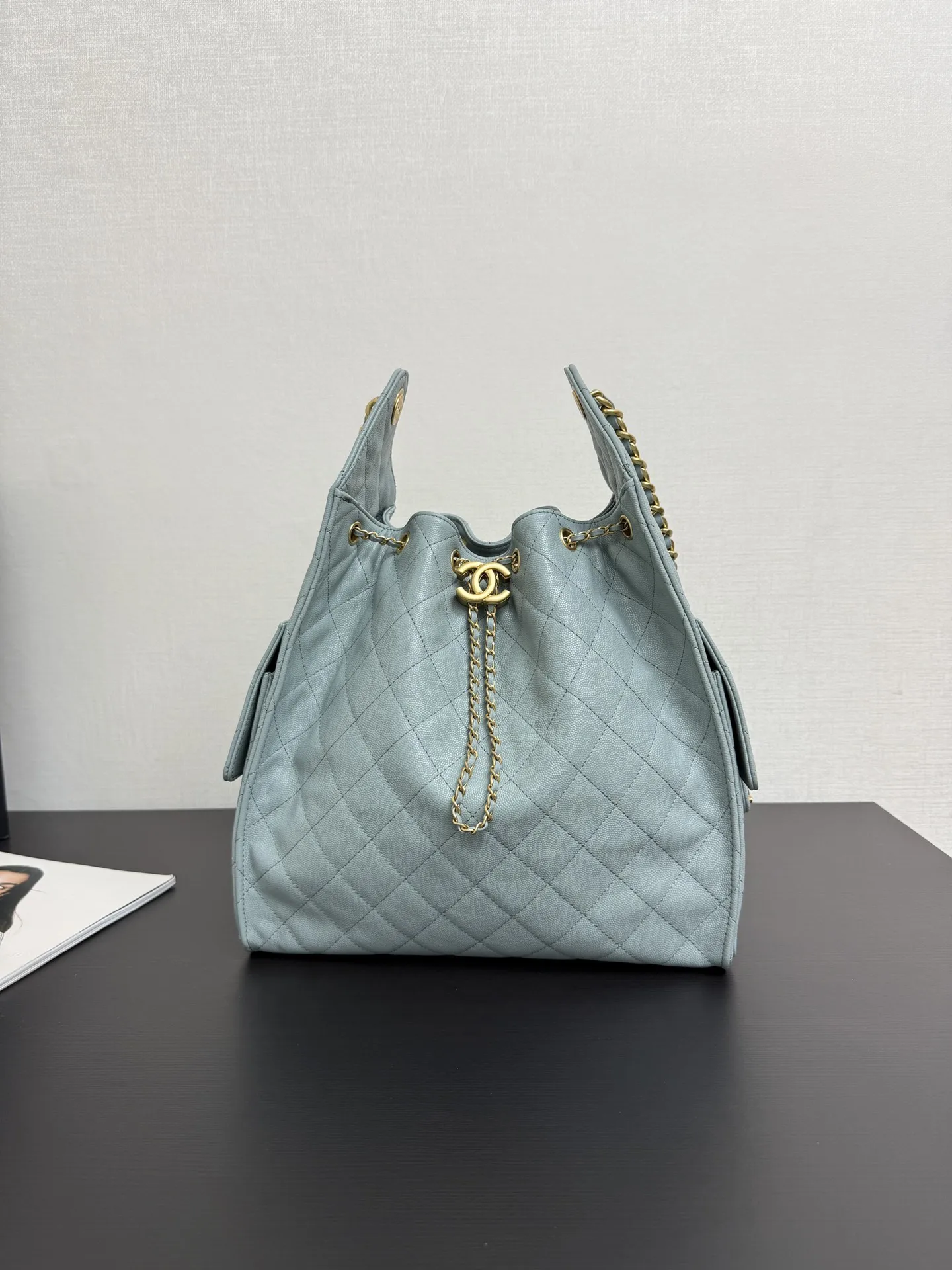 Chanel 99443 25c HOBO Bag Women s Drawstring Bucket Shoulder Bag