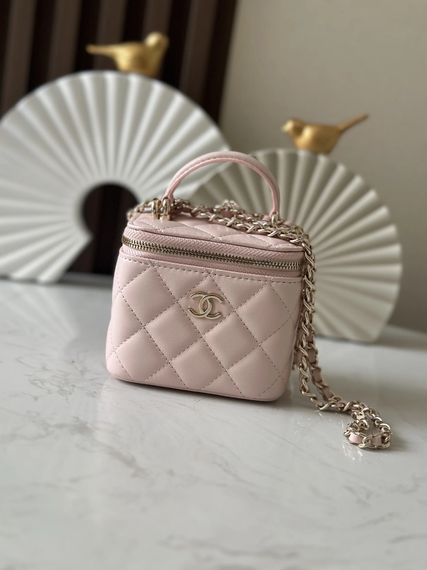 Chanel 66020 Small Chain Cosmetic Bag Handbag Crossbody Bag