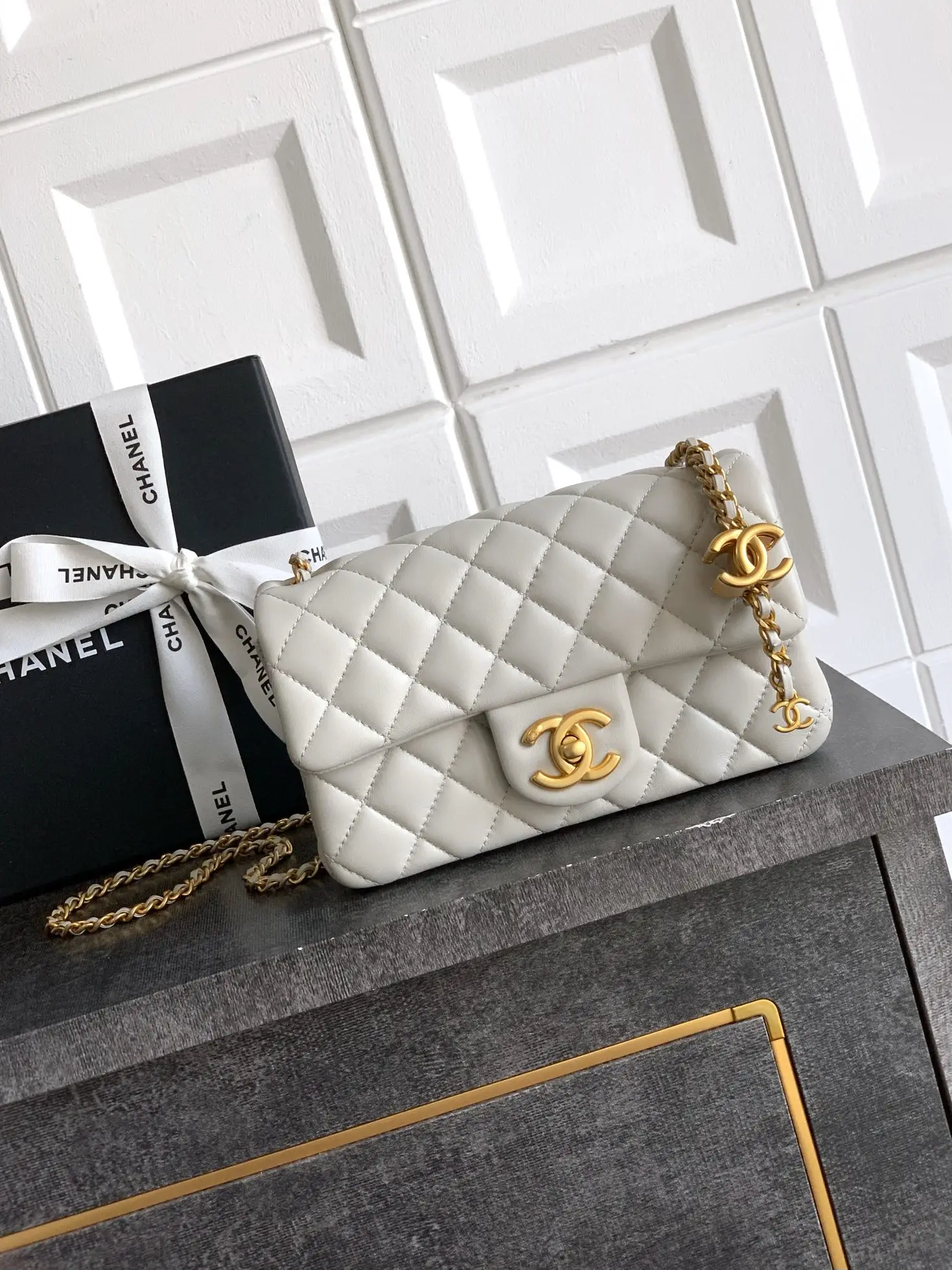 Chanel 25B CF Double C Adjustable Buckle Square Vanity 20cm Women s Crossbody Bag