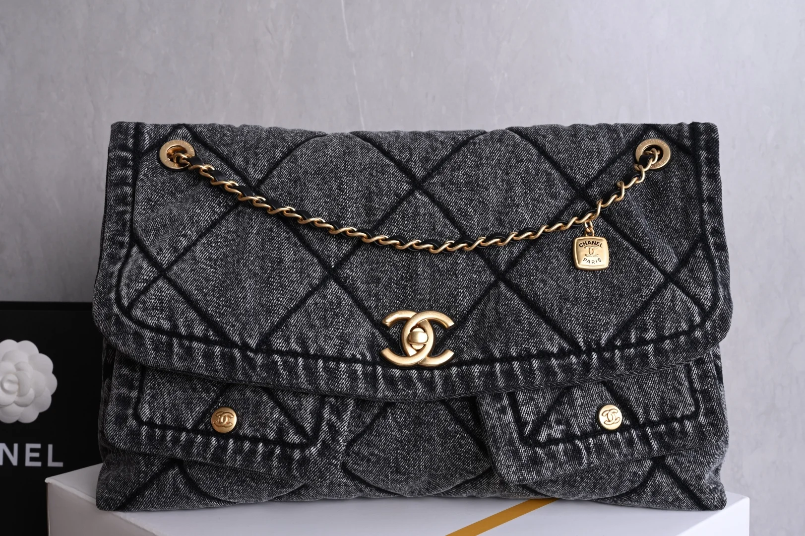 Chanel 5727 25k Double Pocket Hobo Crossbody Bag