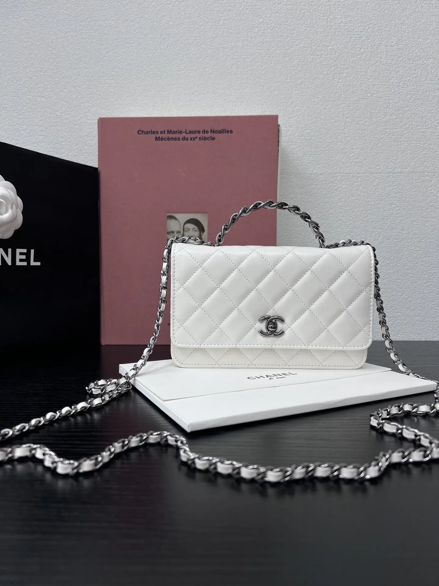 Chanel AP3645 Ladies Top Handle Crossbody Bag with Rhinestone Handle Chanel AP3645 Ladies Top Handle Crossbody Bag with Rhinestone Handle