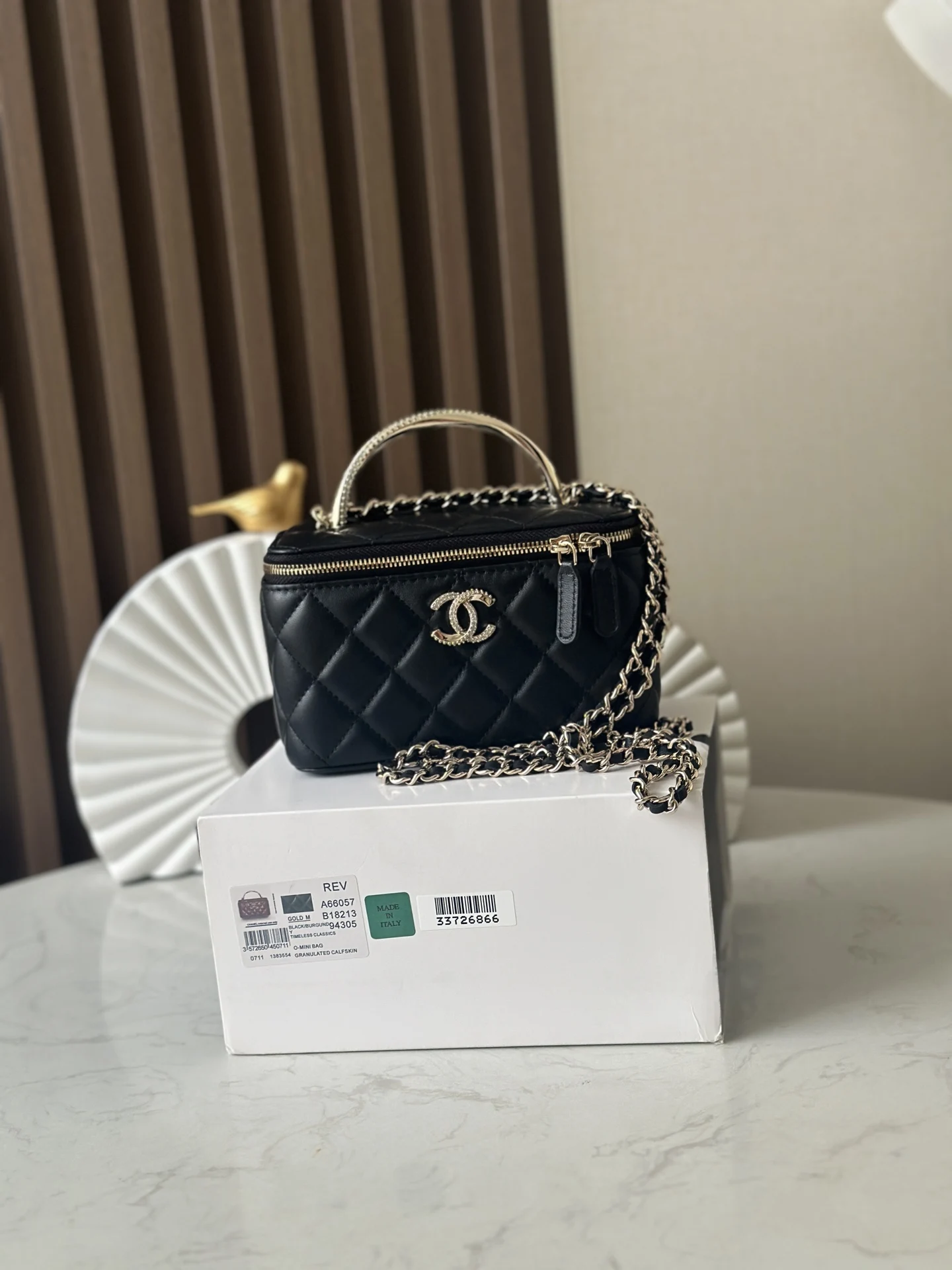 Chanel 66057 24K Glitter Diamond Box Bag Handbag Crossbody Bag