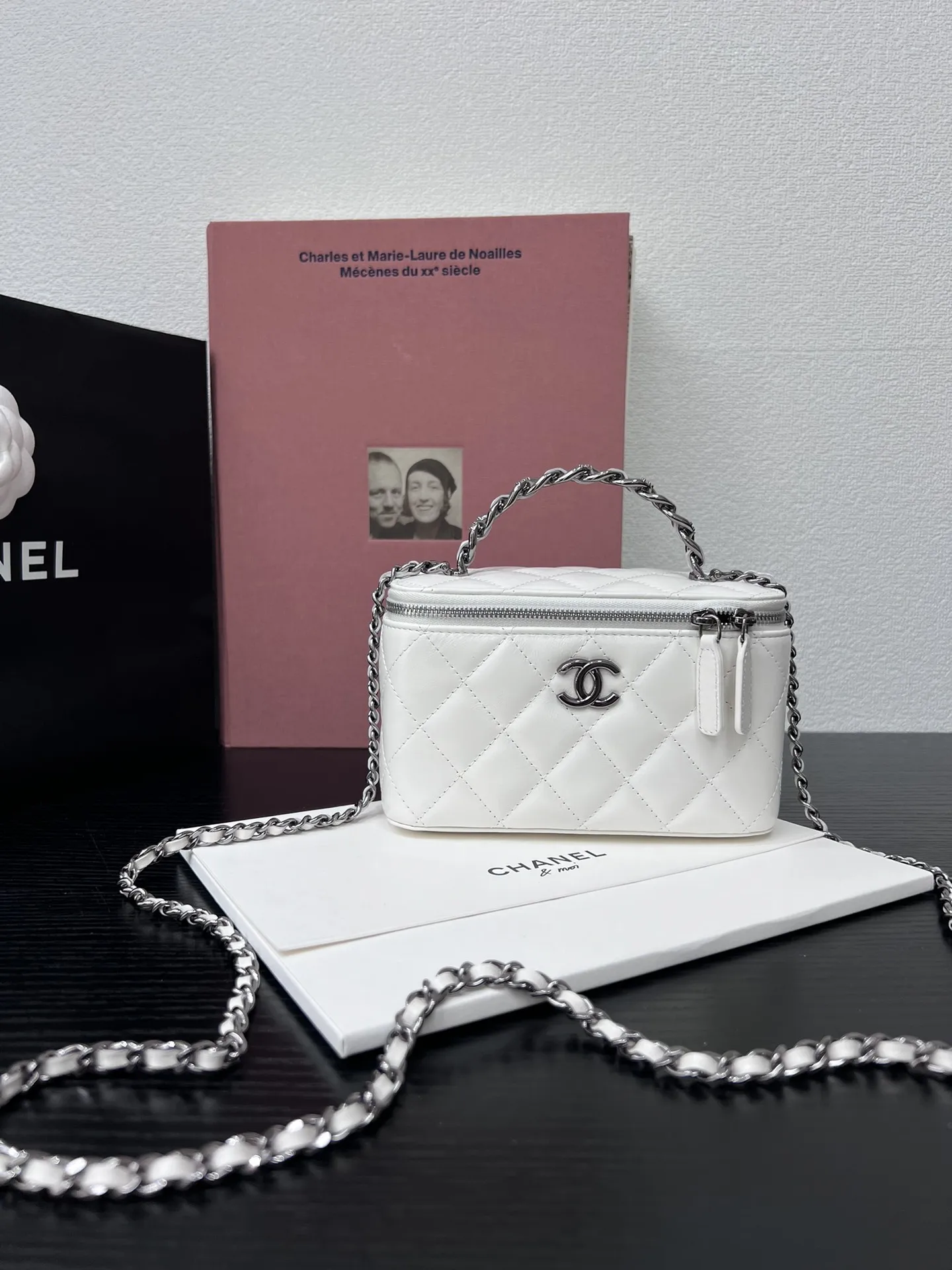 Chanel AP3593 Ladies Top Handle Crossbody Bag with Rhinestone Handle Chanel AP3593 Ladies Top Handle Crossbody Bag with Rhinestone Handle