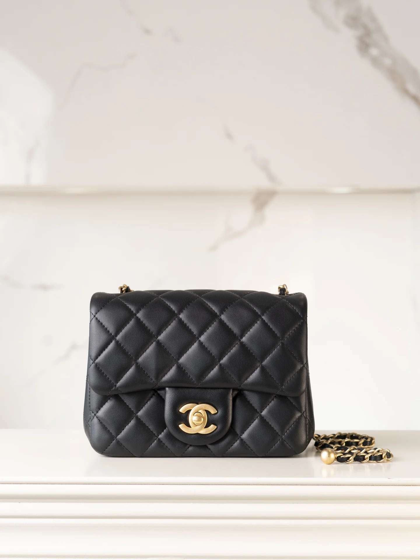 Chanel 24k CF gold ball crossbody bag