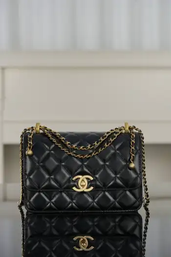 25s Double Gold Ball 22cm Women s Top Handle Crossbody Bag Replica Chanel womens bags
