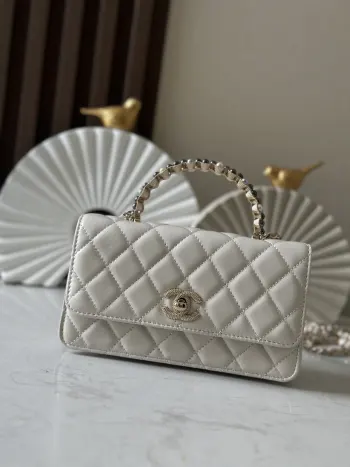 66048 24P Pearl Handle WOC Women s Top Handle Crossbody Bag Replica Chanel womens bags
