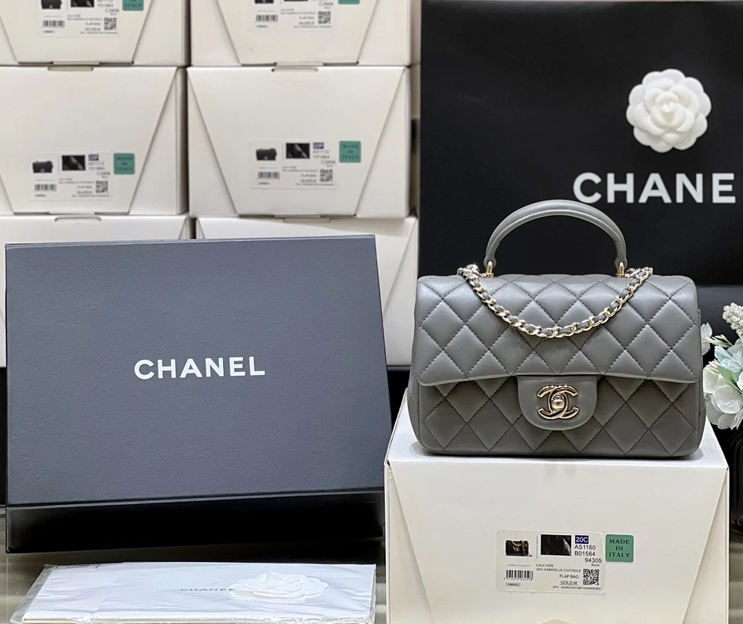 Chanel AS2431 CF Mini Handle 23K Women s Top Handle Flap Bag Chanel AS2431 CF Mini Handle 23K Women s Top Handle Flap Bag