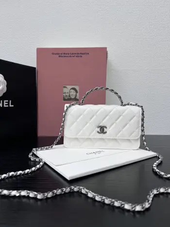 AP3566 Ladies  Top Handle Crossbody Bag with Rhinestone Handle Replica Chanel womens bags