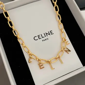Chunky Initial Necklace Replica Celine Necklaces