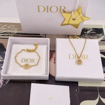 Beaded Bracelet and Necklace Set Replica Dior Bracelets and Bangles