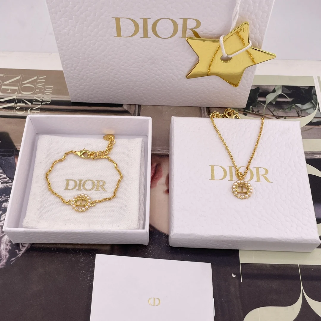 Dior Beaded Bracelet and Necklace Set Dior Beaded Bracelet and Necklace Set