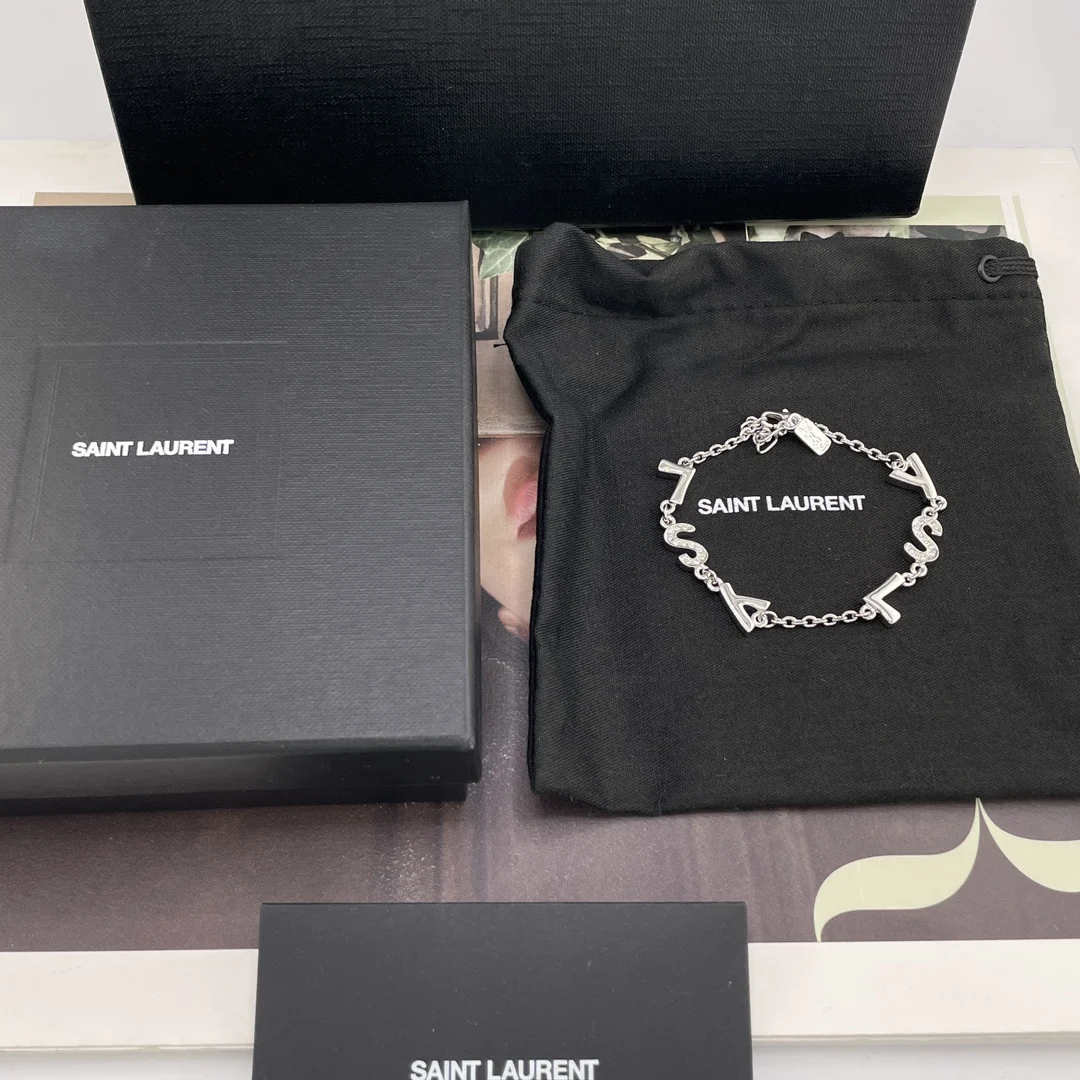 SAINT LAURENT Vintage Double Initial Bracelet SAINT LAURENT Vintage Double Initial Bracelet